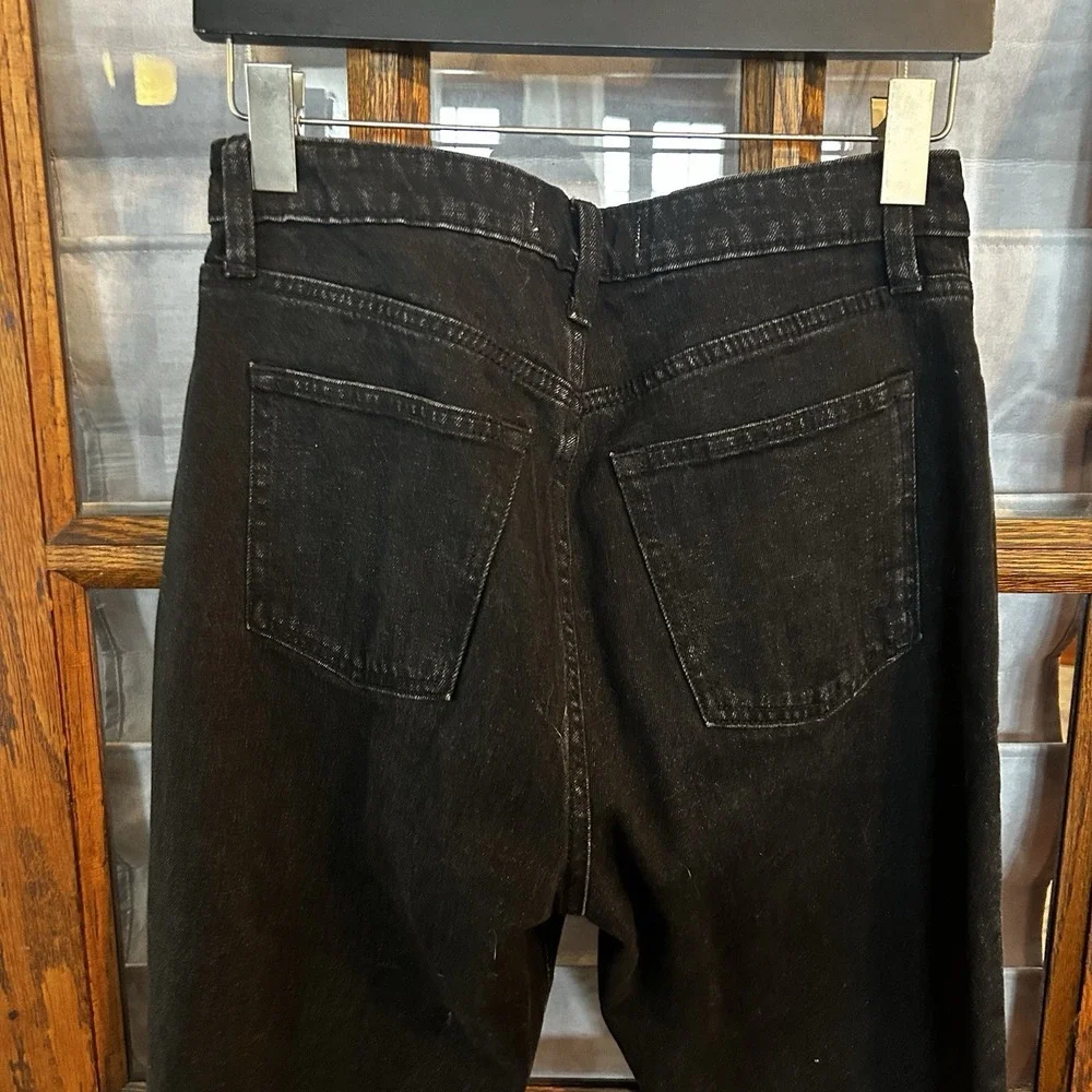 Abercrombie Fitch The‎ Skinny High Rise Black Jeans Ankle Slit Size 27 /4 - Picture 5 of 6